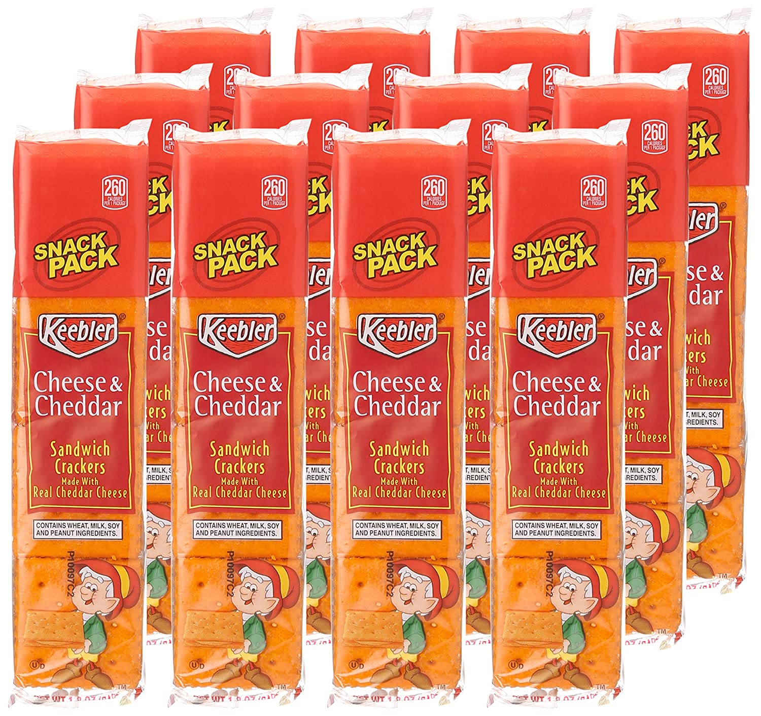 Keebler Cheese and Cheddar Sandwich Crackers, Single Serve ...